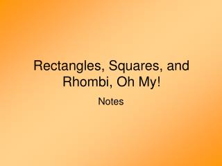 Rectangles, Squares, and Rhombi, Oh My!