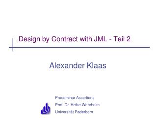 Design by Contract with JML - Teil 2