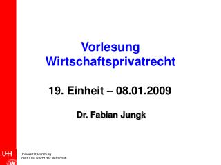 Vorlesung Wirtschaftsprivatrecht