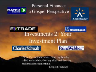 Personal Finance: a Gospel Perspective