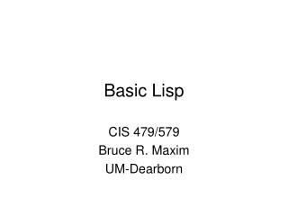 Basic Lisp