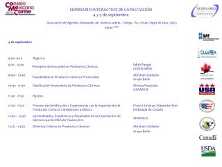 SEMINARIO INTERACTIVO DE CAPACITACIÓN 4 y 5 de septiembre