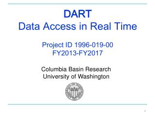 DART Data Access in Real Time Project ID 1996-019-00 FY2013-FY2017