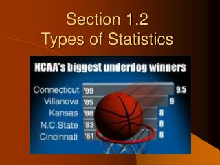 Section 1.2 Types of Statistics