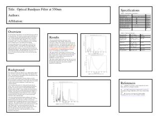 Title: Optical Bandpass Filter at 550nm Authors: Affiliation: