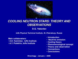 COOLING N EUTRON ST A R S: THEORY AND OBSERVATIONS