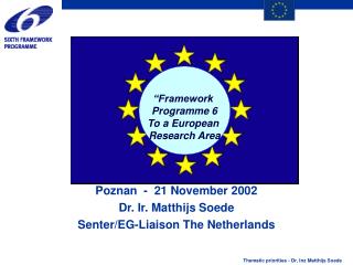 Poznan - 21 November 2002 Dr. Ir. Matthijs Soede Senter/EG-Liaison The Netherlands