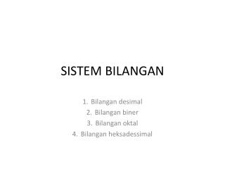 SISTEM BILANGAN