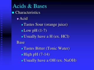 Acids &amp; Bases