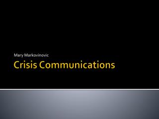 Crisis Communications