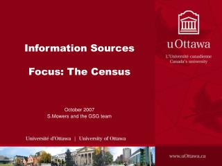 Information Sources Focus: The Census
