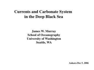 Currents and Carbonate System in the Deep Black Sea