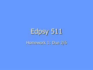 Edpsy 511