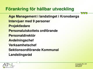 Förankring för hållbar utveckling