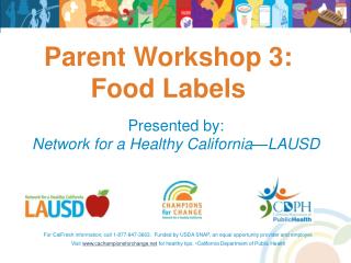 Parent Workshop 3: Food Labels