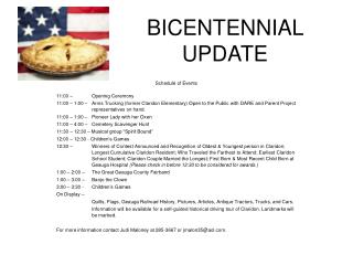 BICENTENNIAL UPDATE