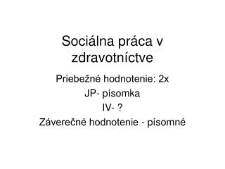 Sociálna práca v zdravotníctve