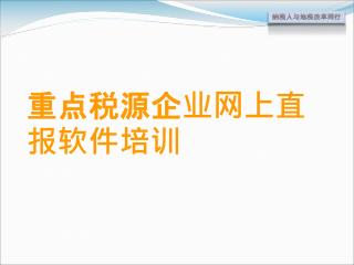 重点税源企业网上直报软件培训