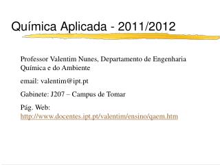 Química Aplicada - 2011/2012