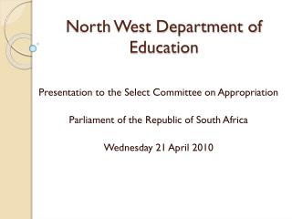 North West Department of Education