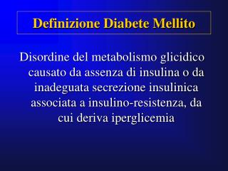 Definizione Diabete Mellito