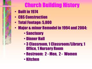 Church Building History