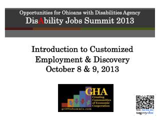 Opportunities for Ohioans with Disabilities Agency Dis A bility Jobs Summit 2013