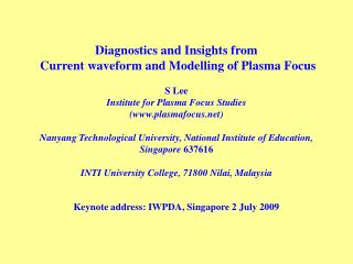 Keynote address: IWPDA, Singapore 2 July 2009