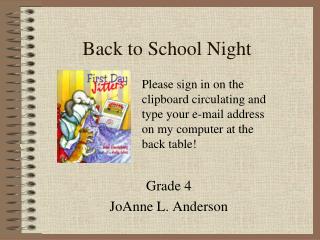 Back to School Night