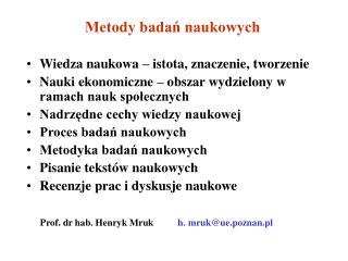 Metody badań naukowych