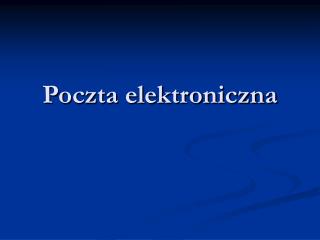 Poczta elektroniczna