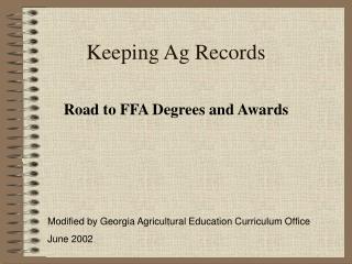 Keeping Ag Records