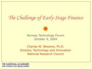 The Challenge of Early-Stage Finance