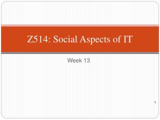 Z 514 : Social Aspects of IT