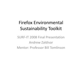 Firefox Environmental Sustainability Toolkit