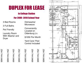 DUPLEX FOR LEASE In College Station For 2009 -2010 School Year