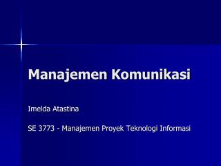 Manajemen Komunikasi