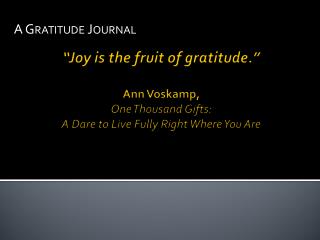 A Gratitude Journal