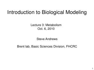 Introduction to Biological Modeling