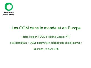 1. OGM dans le monde