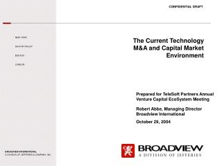 The Current Technology M&amp;A and Capital Market Environment