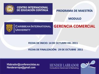 PROGRAMA DE MAESTRÍA MODULO GERENCIA COMERCIAL
