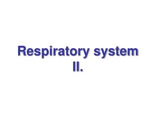 Respiratory system II.