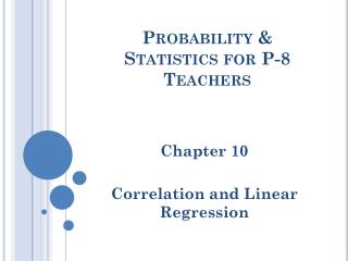 Probability &amp; Statistics for P-8 Teachers