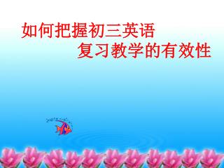 如何把握初三英语 复习教学的有效性