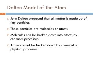Dalton Model of the Atom