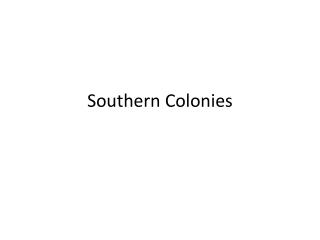 Southern Colonies