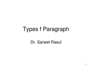 Types f Paragraph