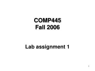 COMP445 Fall 2006