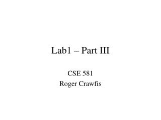 Lab1 – Part III